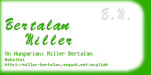 bertalan miller business card